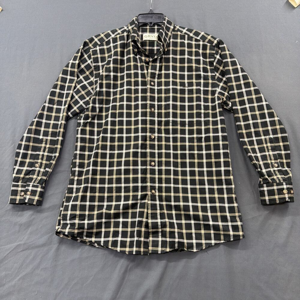 Orvis Men's Plaid Long Sleeve Cotton M Shirt